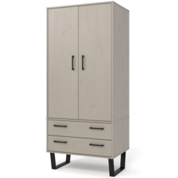 Core Products Texas 2 Door 2 Drawer Grey Waxed Pine Wardrobe - thumbnail 2