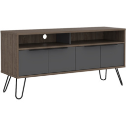 Core Products Vegas 4 Door Oak and Grey Wide Screen TV Unit - thumbnail 2