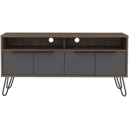 Core Products Vegas 4 Door Oak and Grey Wide Screen TV Unit - thumbnail 3