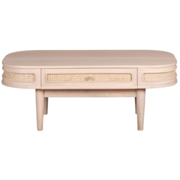 Brooklyn Valencia Single Drawer Cane and Mango Wood Coffee Table - thumbnail 3