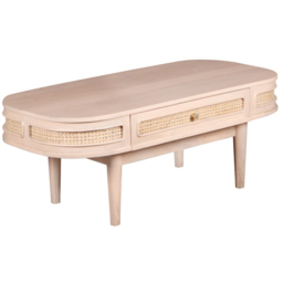 Brooklyn Valencia Single Drawer Cane and Mango Wood Coffee Table - thumbnail 2