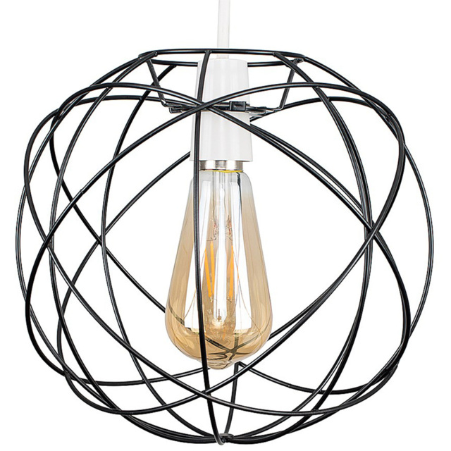 ValueLights Rutherford Atom Matt Black Painted Pendant Shade - image 1