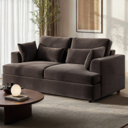 SOLACE+CO Drew Brown 2 Seater Velvet Sofa