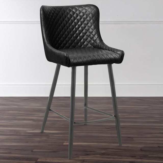 Julian Bowen Luxe Black Faux Leather Bar Stool - image 1