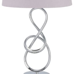 Sculpture Ornate Silver and Purple Table Lamp - thumbnail 3