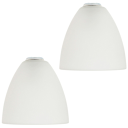 Happy Homewares Frosted White Glass Classic Shape Shade 2 Pack