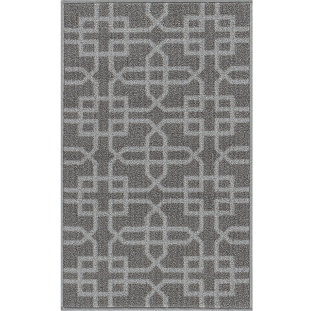 Desire Rugs Dark Grey Anti Slip Cubed Trellis Design Door Mat 57 x 90cm - image 1