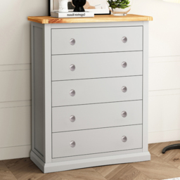 Cabinet Bits Loreo 5 Drawer Chest of Drawers with Chrome Knob