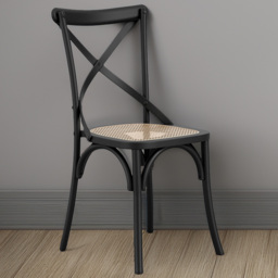 Fitzroy Set of 2 Black and Cane Dining Chair
