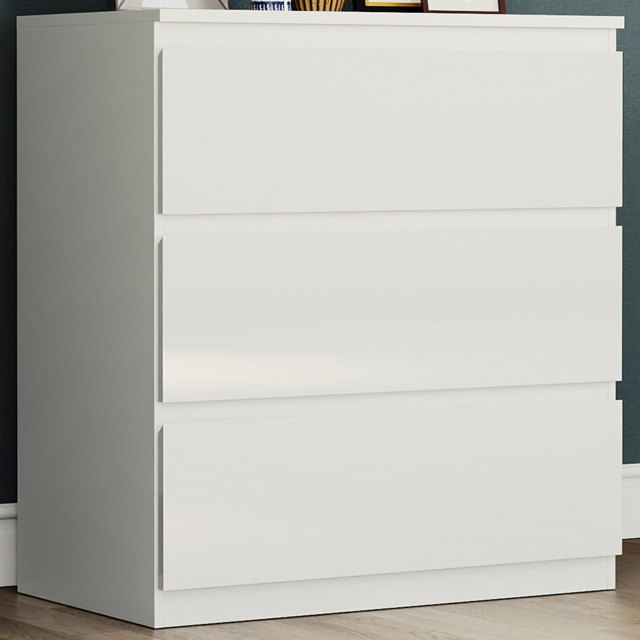 Vida Designs Glinton 3 Drawer White Chest of Drawers - image 1