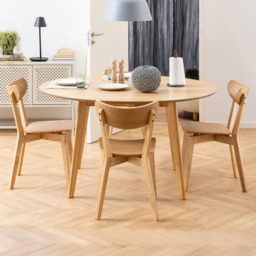 Florence Roxby Oak 4 Seater Round Dining Set