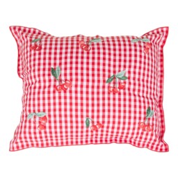 Cherries Gingham Cushion Red