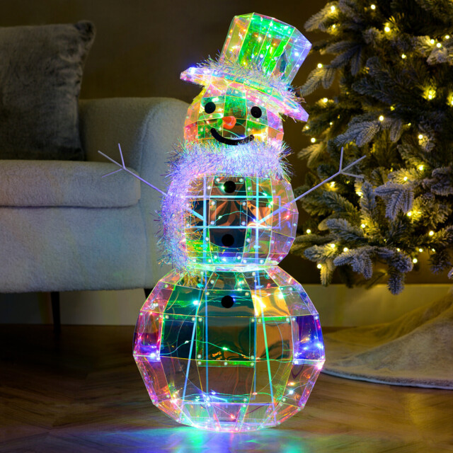 Iridescent LED Half Snowman - image 1