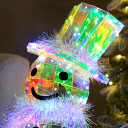 Iridescent LED Half Snowman - thumbnail 4