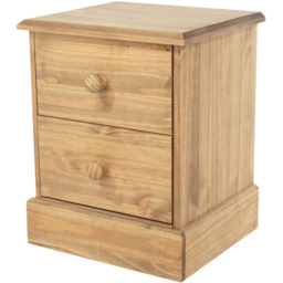 Core Products Cotswold 2 Drawer Pine Bedside Table - thumbnail 2