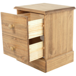 Core Products Cotswold 2 Drawer Pine Bedside Table - thumbnail 3