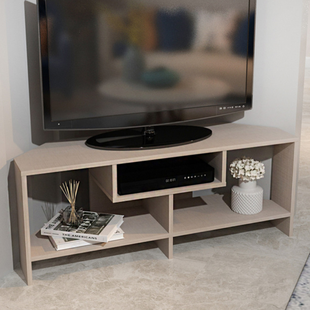 Decorotika Maldives Beige 3 Shelf Corner TV Unit - image 1