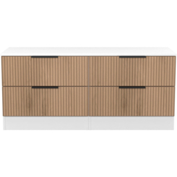 Crowndale Java Slatt Effect and White 4 Drawer TV Unit - thumbnail 2