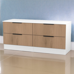 Crowndale Java Slatt Effect and White 4 Drawer TV Unit