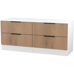 Crowndale Java Slatt Effect and White 4 Drawer TV Unit - thumbnail 4