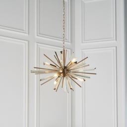 Merano Salerno Antique Brass and Champagne 6 Light Ceiling Pendant - thumbnail 2