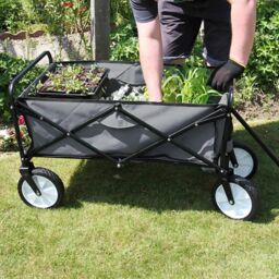 Foldable Garden Cart Wagon - Grey - thumbnail 2
