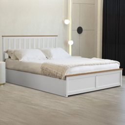 Comfy Living Double White Gas Lift Ottoman Bed - thumbnail 1
