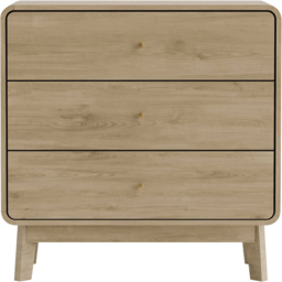 Julian Bowen Ingrid 3 Drawer Oak Chest of Drawers - thumbnail 3