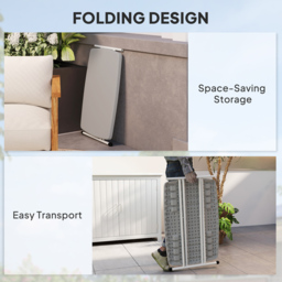 Outsunny Charcoal Grey Foldable Outdoor Coffee Table - thumbnail 4