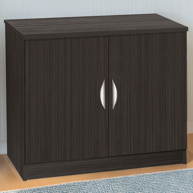 R White Cabinets 2 Door Black Desk Height Cupboard - image 1