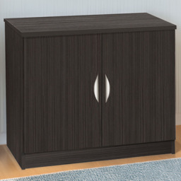R White Cabinets 2 Door Black Desk Height Cupboard