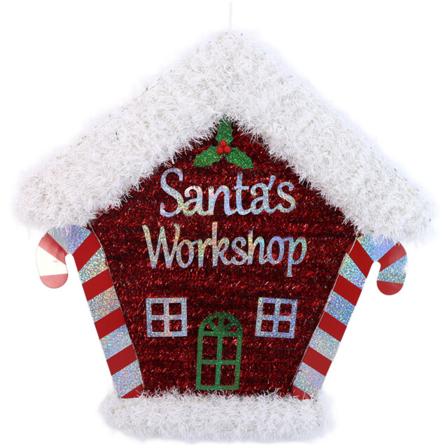 Candy Cane Lane LED Christmas Tinsel House Hanging Decoration - image 1