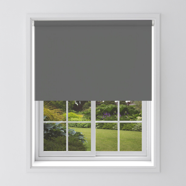 Caecus Charcoal Grey Blackout Roller Blind 60 x 210cm - image 1