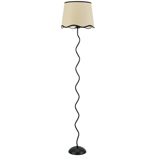 ValueLights Wiggle Scallop Black Edge Shade Black Metal LED Floor Lamp - image 1