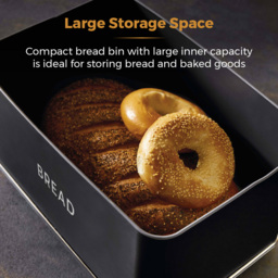 Tower Renaissance 16L Black and Chrome Bread Bin - thumbnail 3