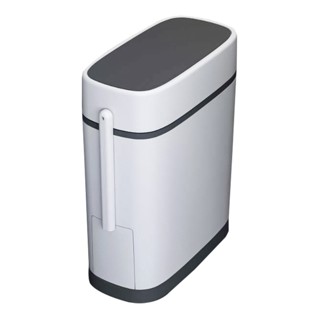 Bathroom Black Trash Can with Lid - image 1