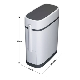 Bathroom Black Trash Can with Lid - thumbnail 4