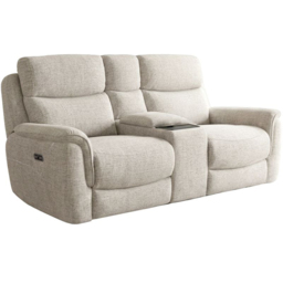 Long Island 2 Seater Beige Recliner Sofa with Console - thumbnail 2