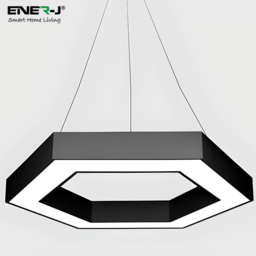 ENER-J HexaGlow CCT Adjustable Black Hollow Hexagon LED Light 25-50W - thumbnail 3