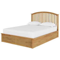 GFW Madrid Double Oak Wood Ottoman Bed - thumbnail 2