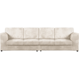 Luxor 4 Seater Cream Jumbo Cord Long Sofa with Full Back - thumbnail 2