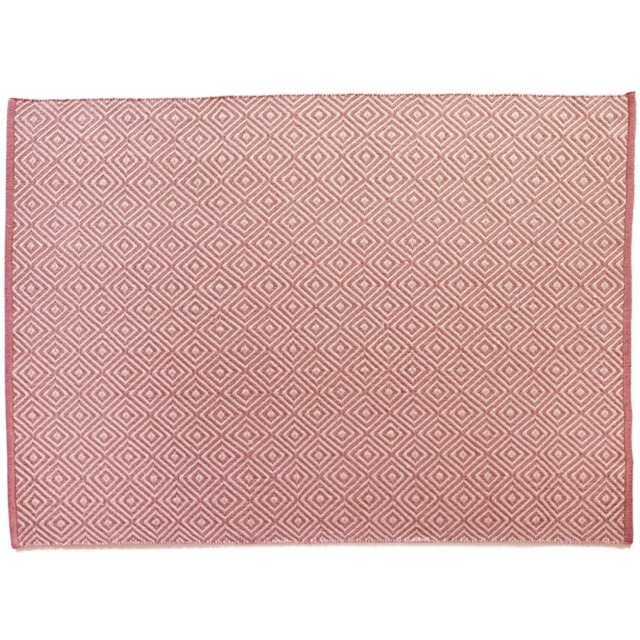 Hug Rug Coral Pink Woven Diamond Rug 160 x 230cm - image 1