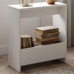 Shefa Line Focus White Single Shelf Slim Side Table
