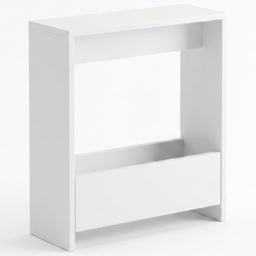 Shefa Line Focus White Single Shelf Slim Side Table - thumbnail 2