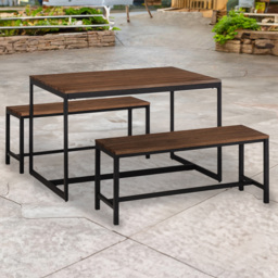 Julian Bowen Tribeca Walnut 4 Seater Dining Bench Set