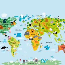 Origin Murals Whole Wide World Multicolour Wall Mural - thumbnail 2
