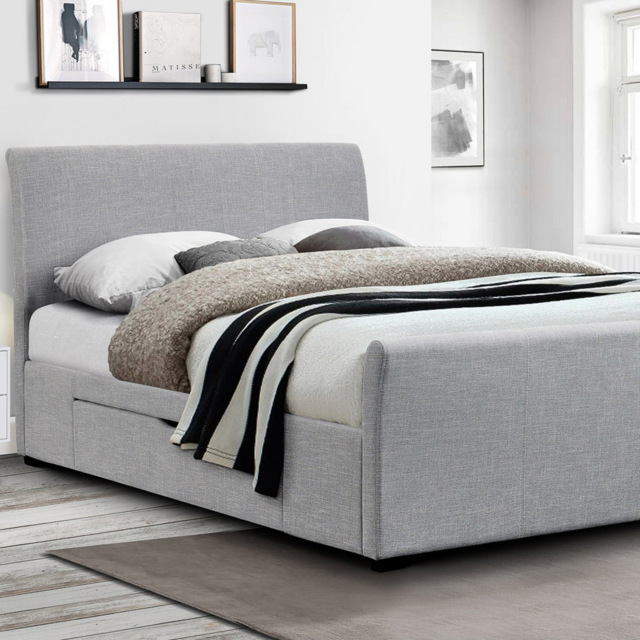 Julian Bowen Capri King Size Light Grey Fabric Storage Bed Frame - image 1
