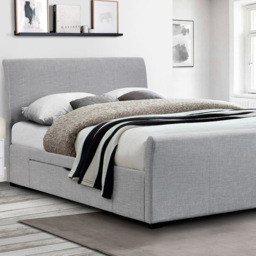 Julian Bowen Capri King Size Light Grey Fabric Storage Bed Frame - thumbnail 1