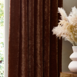 Yard Heavy Chenille Velvet Nutmeg Pencil Pleat Curtains 168 x 137cm - thumbnail 2