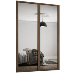 Spacepro Shaker 2 Door Walnut Frame Mirror Sliding Wardrobe Kit 1753mm